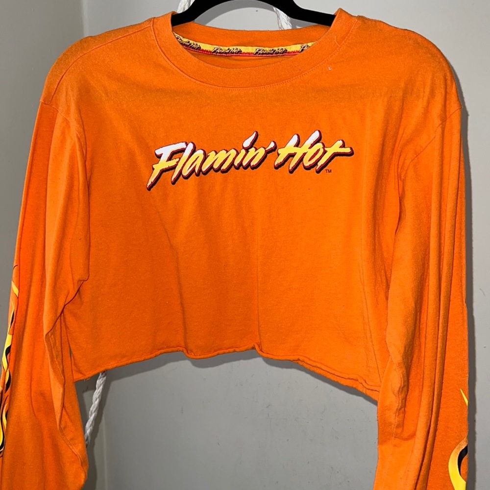 long sleeve flaming hot shirt